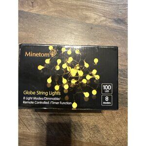 Minetom Globe String Lights - Plug in 33 ft 100 LED 33 FT - Fairy Color Changing